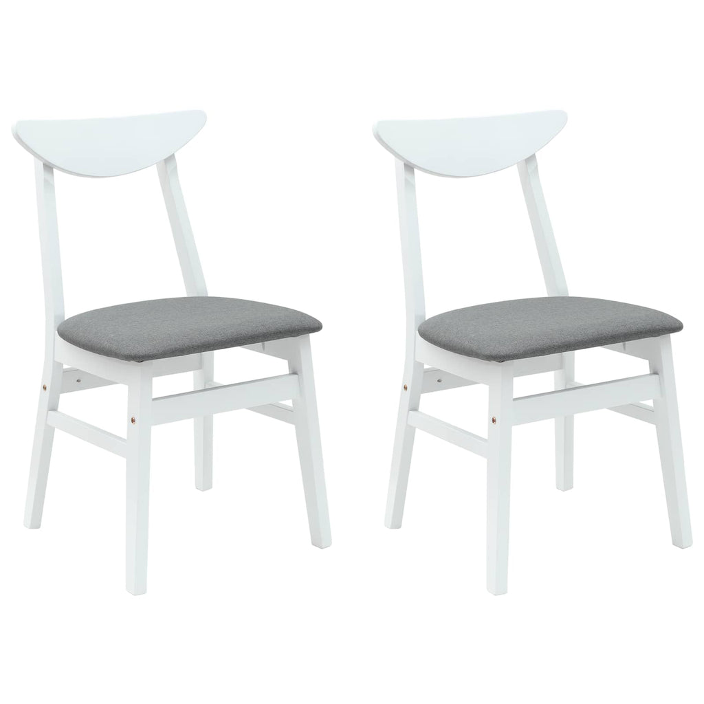 Dining Chairs 2 pcs White 42 x 47.5 x 81 cm Solid Rubber Wood