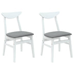 Dining Chairs 2 pcs White 42 x 47.5 x 81 cm Solid Rubber Wood