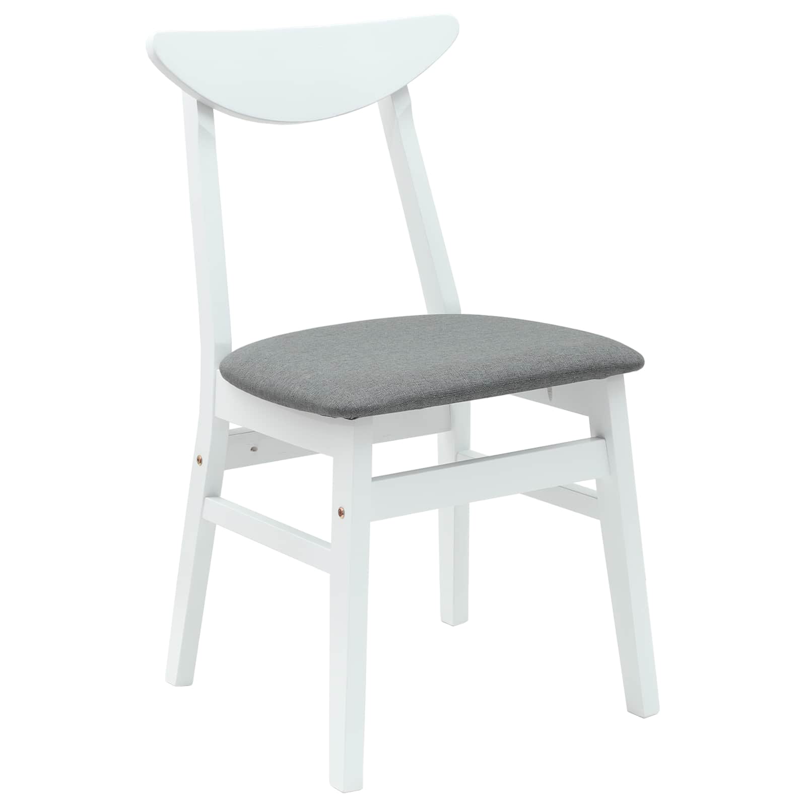 Dining Chairs 2 pcs White 42 x 47.5 x 81 cm Solid Rubber Wood