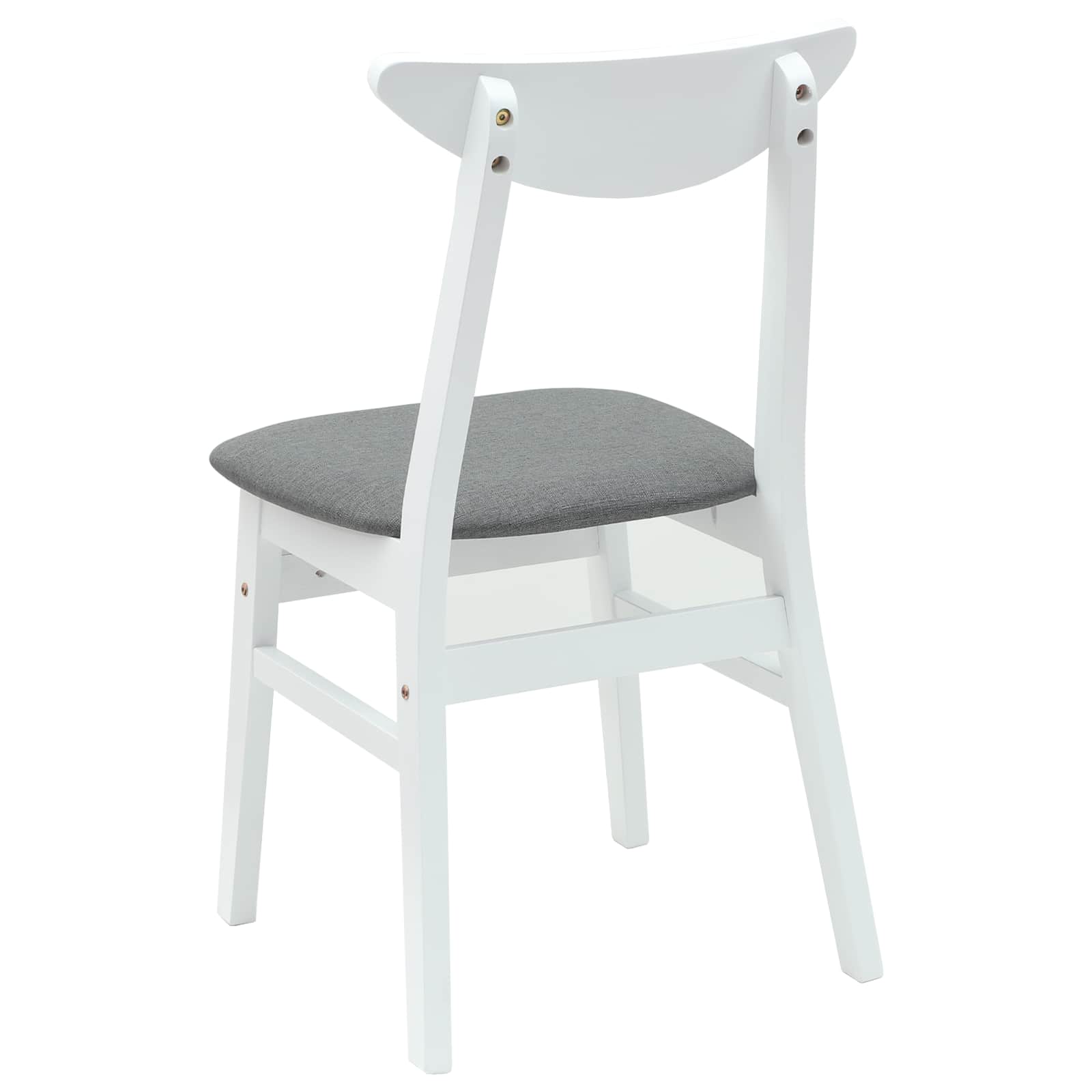 Dining Chairs 2 pcs White 42 x 47.5 x 81 cm Solid Rubber Wood