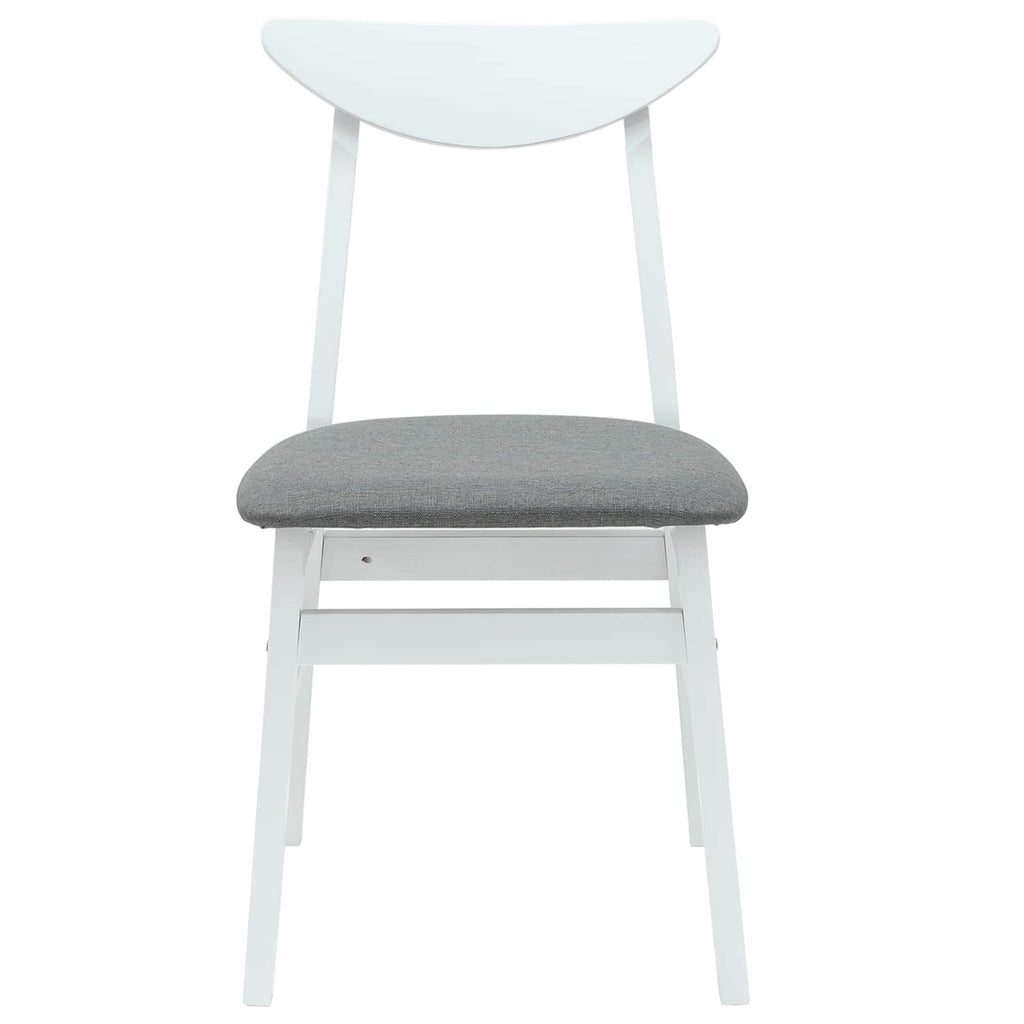 Dining Chairs 2 pcs White 42 x 47.5 x 81 cm Solid Rubber Wood