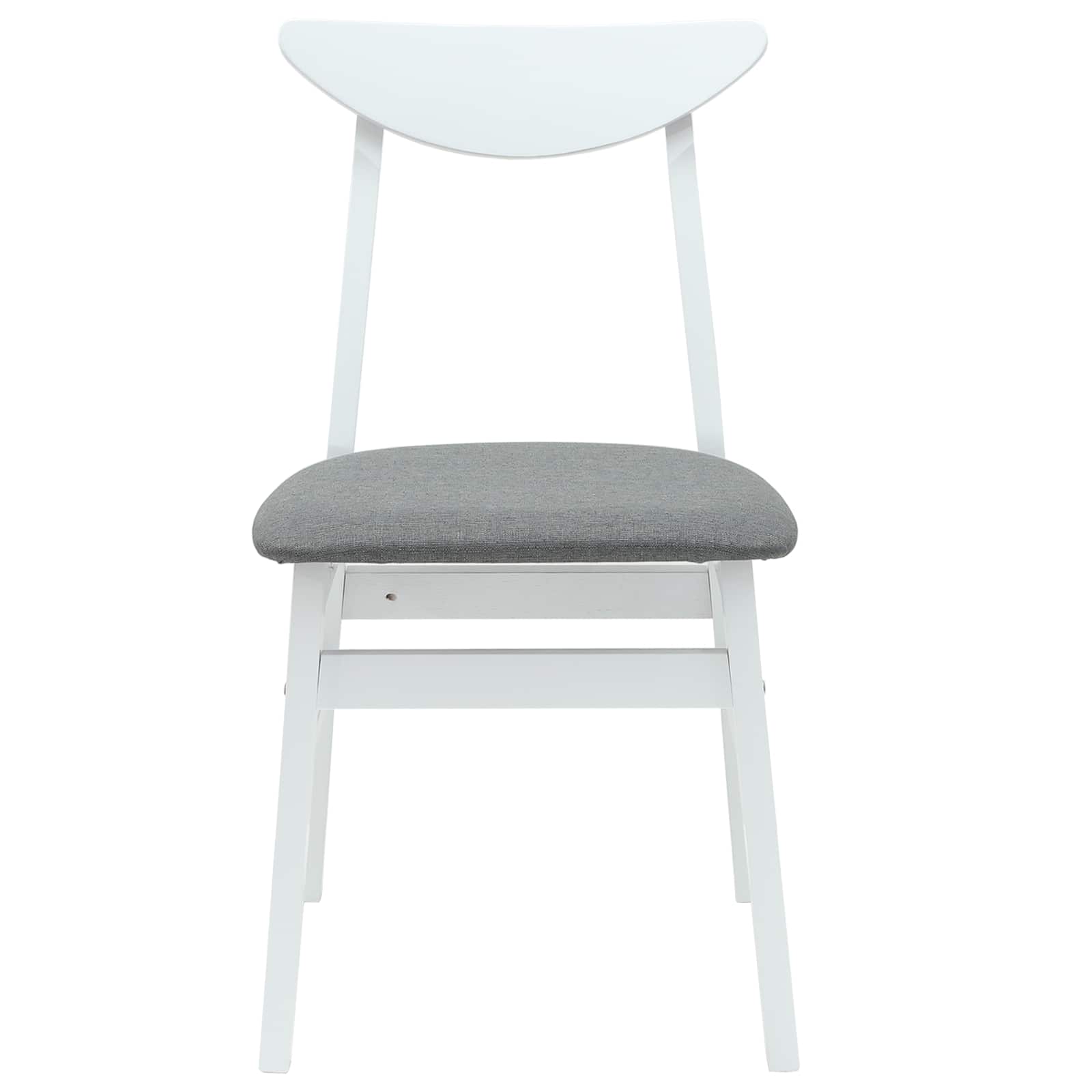 Dining Chairs 2 pcs White 42 x 47.5 x 81 cm Solid Rubber Wood