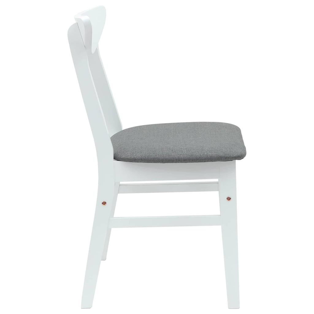 Dining Chairs 2 pcs White 42 x 47.5 x 81 cm Solid Rubber Wood