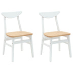 Dining Chairs 2 pcs White 42 x 47.5 x 81 cm Solid Rubber Wood