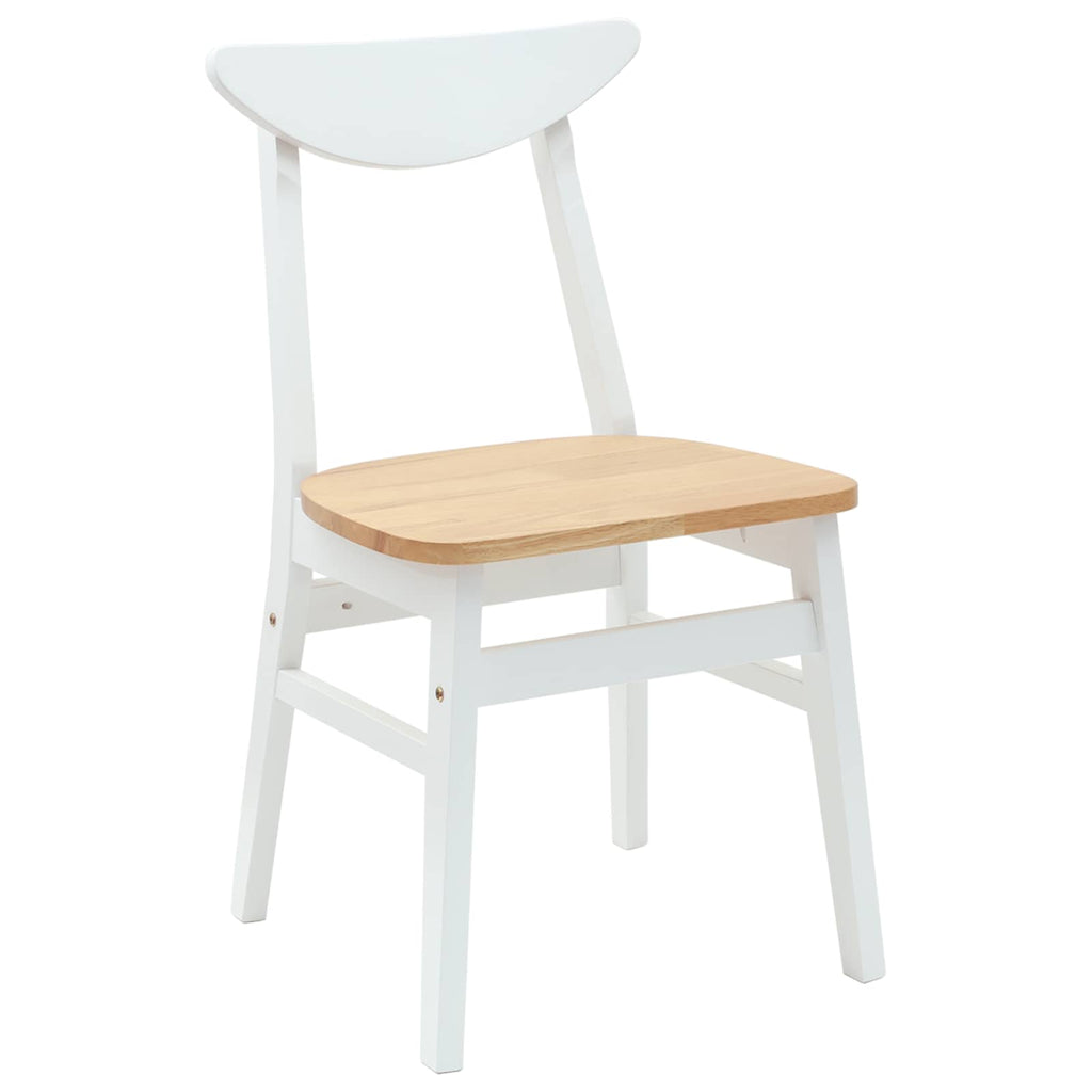 Dining Chairs 2 pcs White 42 x 47.5 x 81 cm Solid Rubber Wood