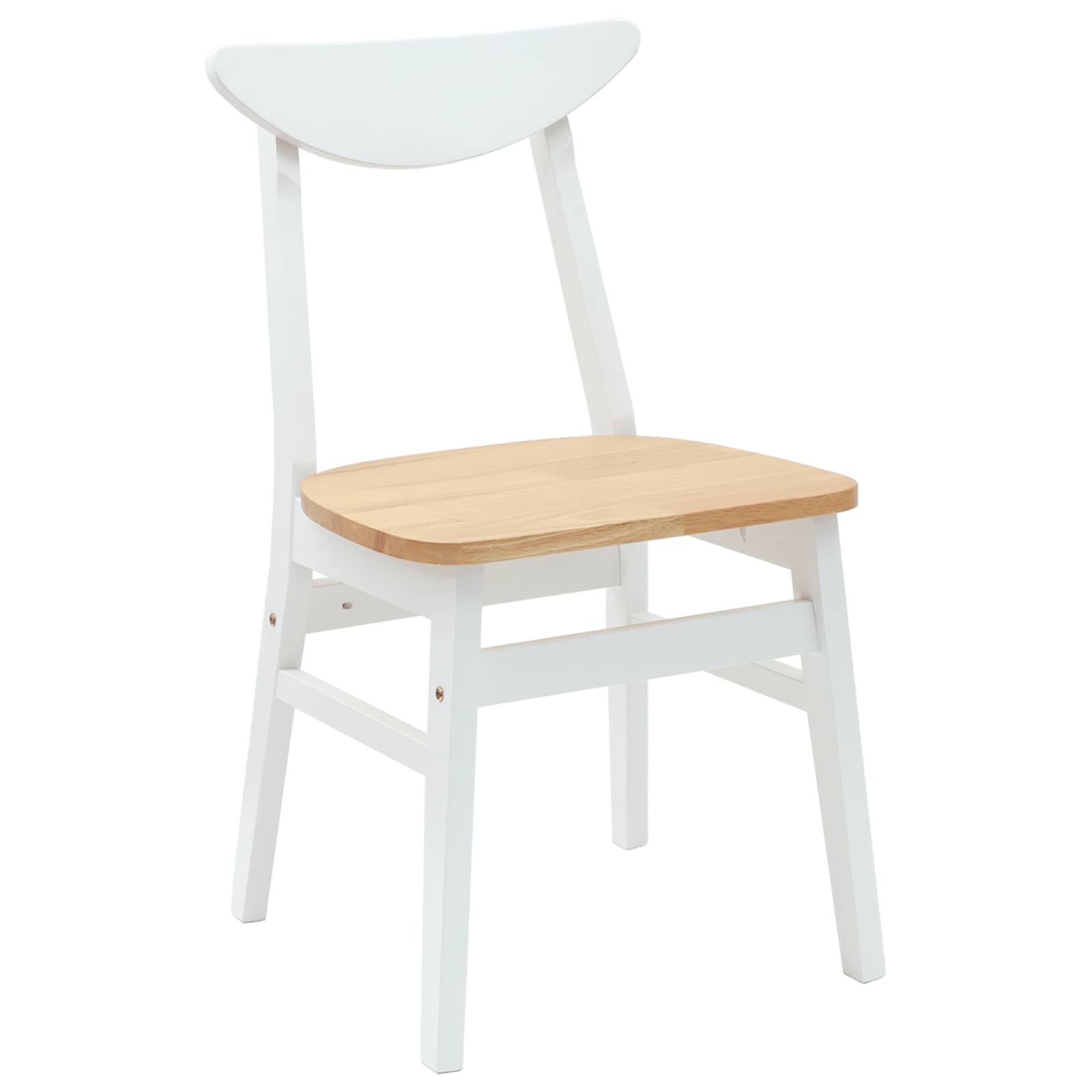 Dining Chairs 2 pcs White 42 x 47.5 x 81 cm Solid Rubber Wood