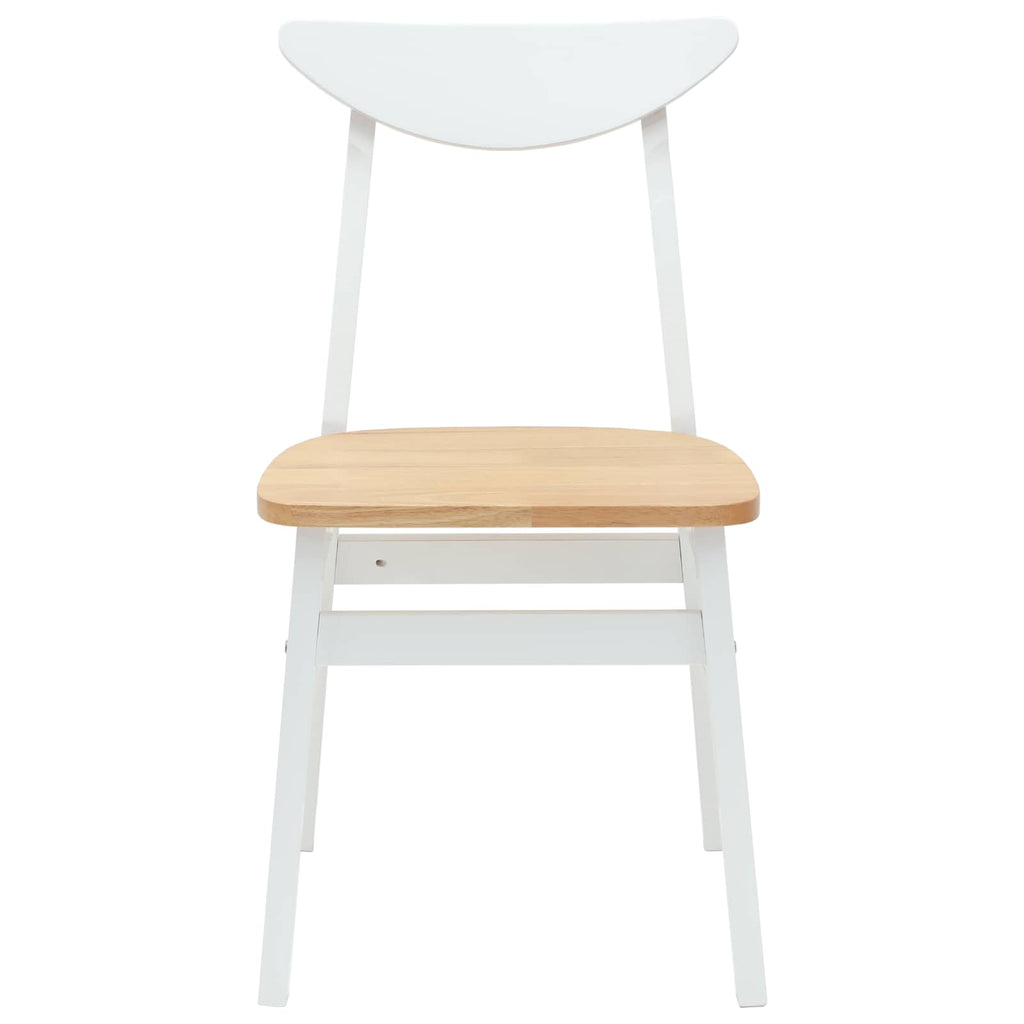 Dining Chairs 2 pcs White 42 x 47.5 x 81 cm Solid Rubber Wood