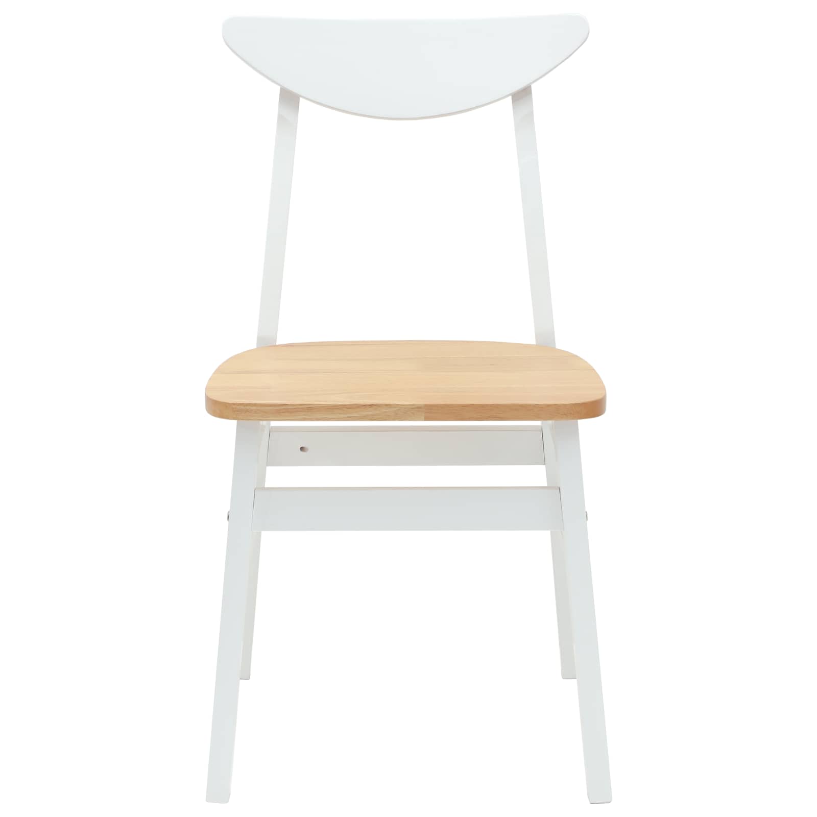 Dining Chairs 2 pcs White 42 x 47.5 x 81 cm Solid Rubber Wood
