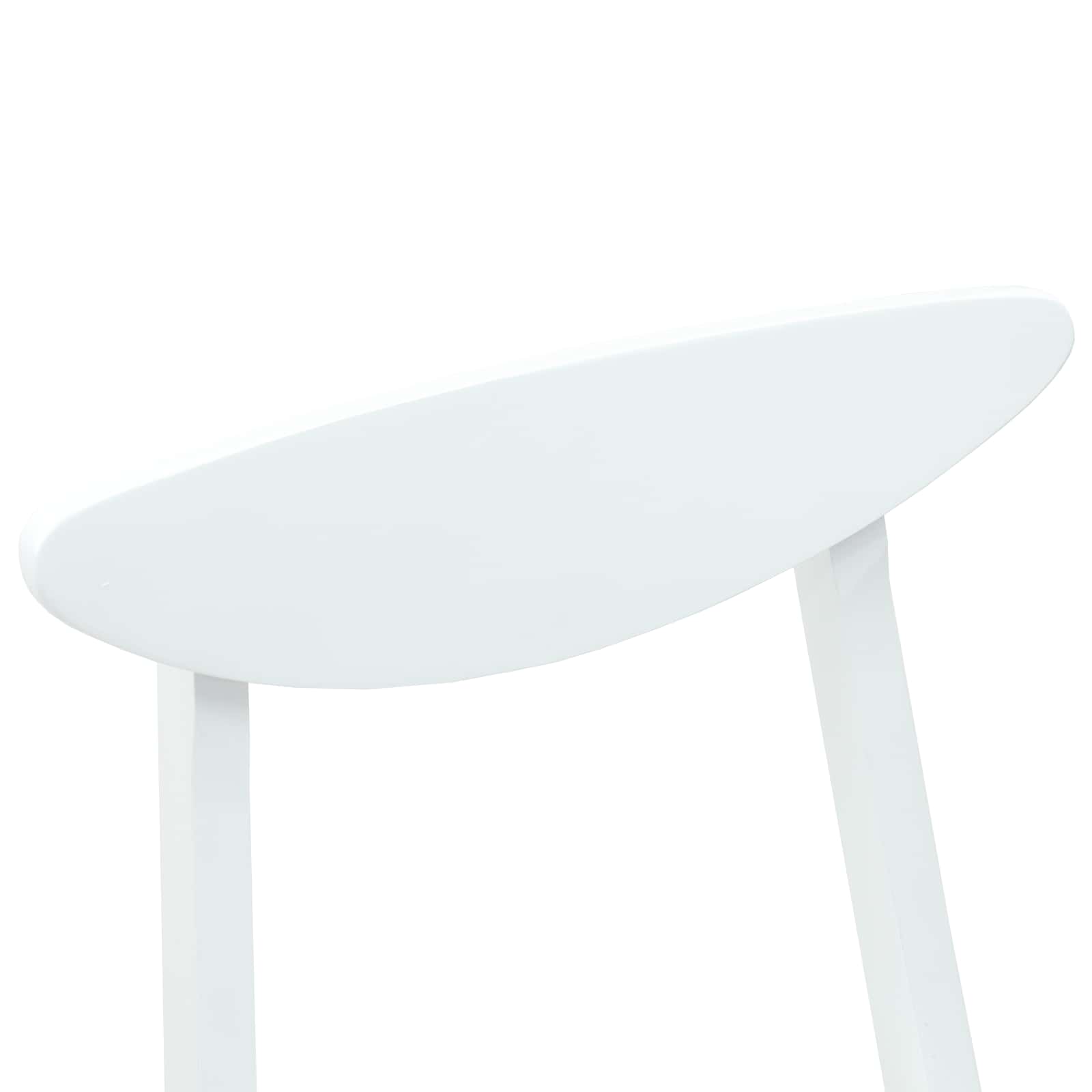 Dining Chairs 2 pcs White 42 x 47.5 x 81 cm Solid Rubber Wood