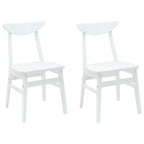 Dining Chairs 2 pcs White 42 x 47.5 x 81 cm Solid Rubber Wood