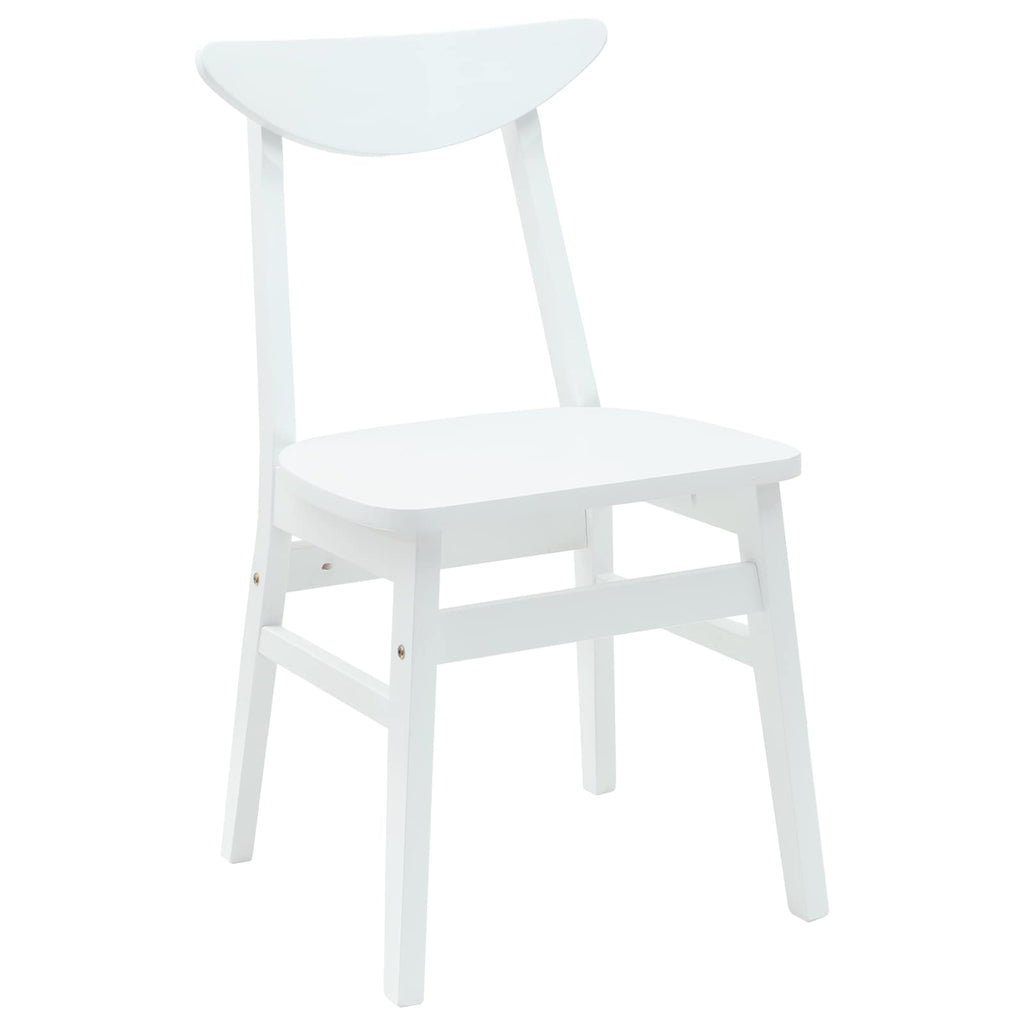 Dining Chairs 2 pcs White 42 x 47.5 x 81 cm Solid Rubber Wood