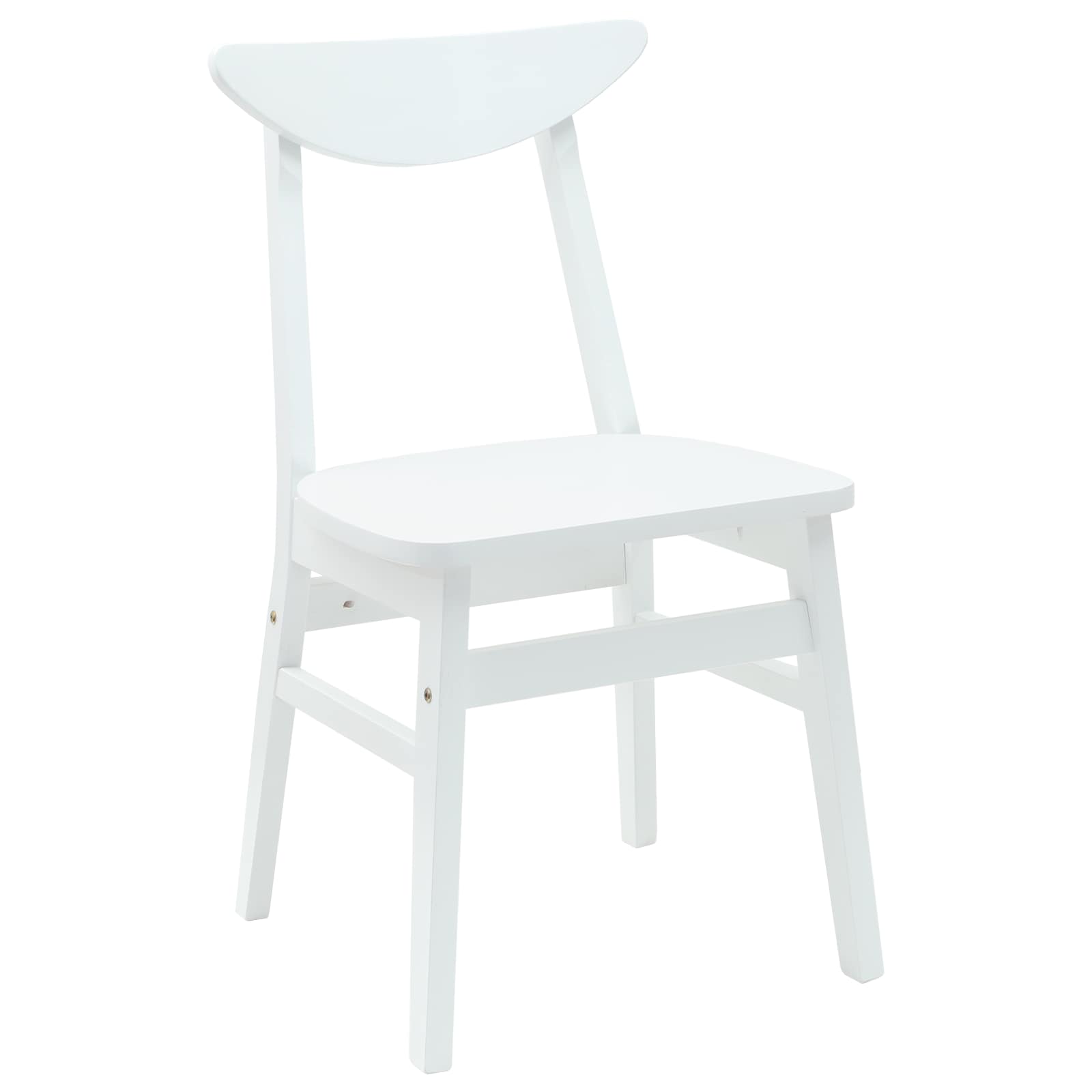 Dining Chairs 2 pcs White 42 x 47.5 x 81 cm Solid Rubber Wood
