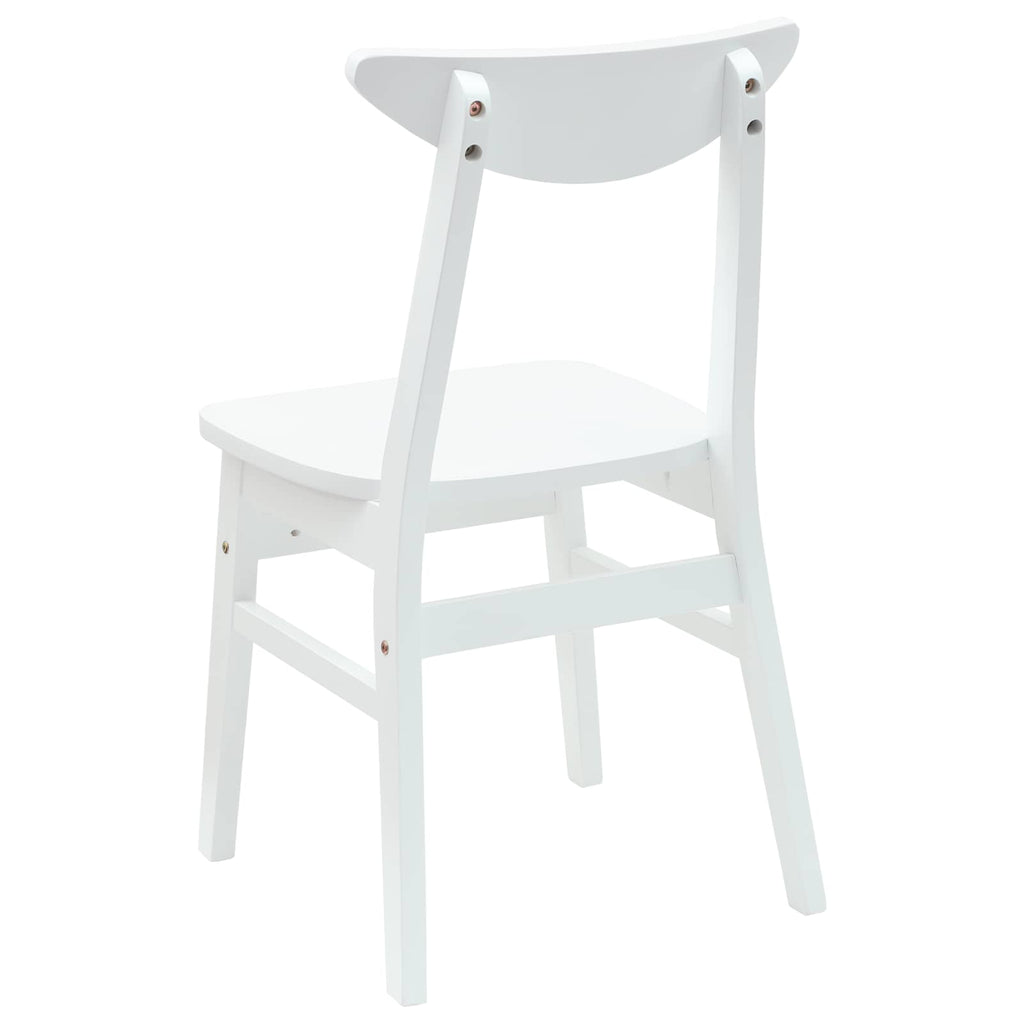 Dining Chairs 2 pcs White 42 x 47.5 x 81 cm Solid Rubber Wood