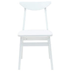 Dining Chairs 2 pcs White 42 x 47.5 x 81 cm Solid Rubber Wood