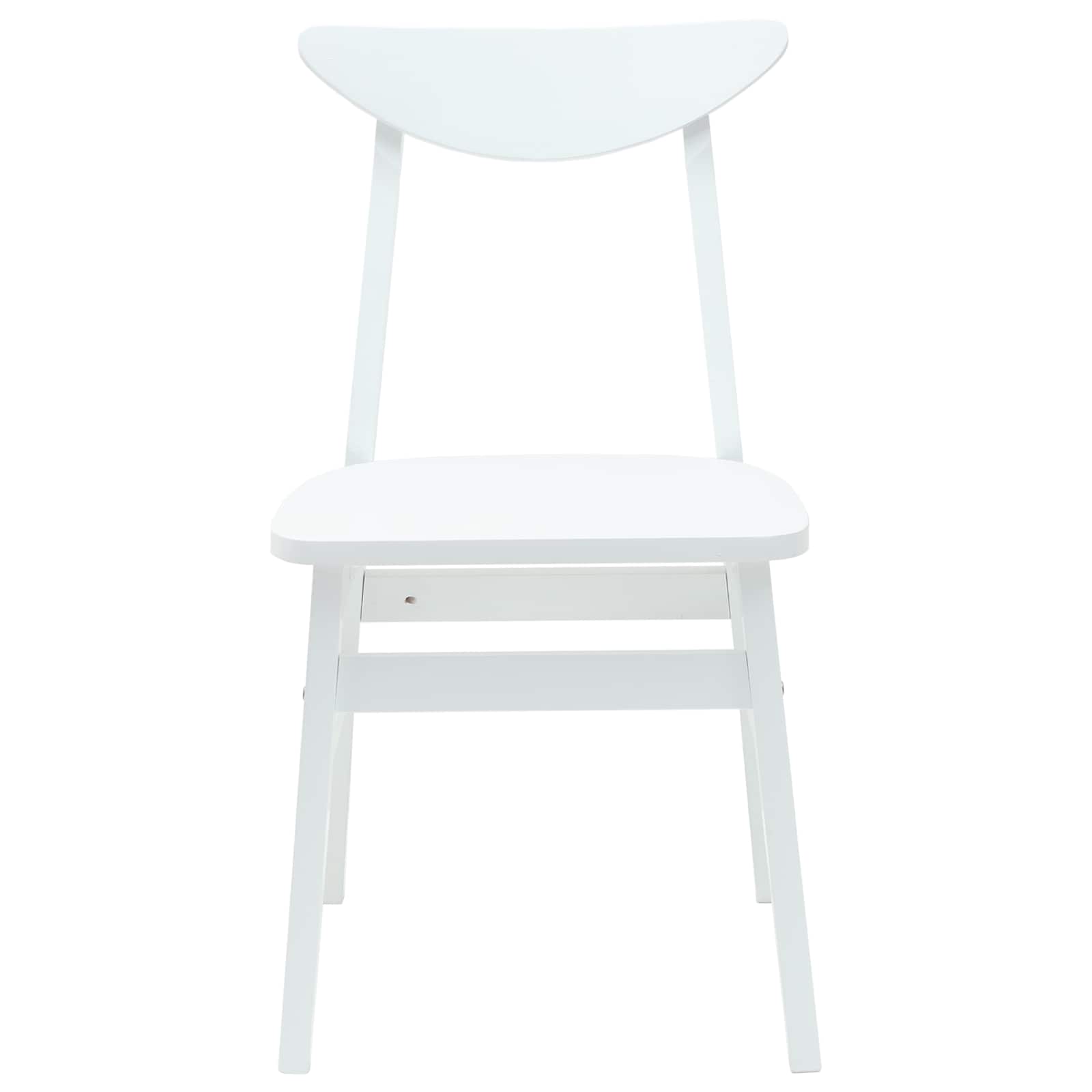 Dining Chairs 2 pcs White 42 x 47.5 x 81 cm Solid Rubber Wood