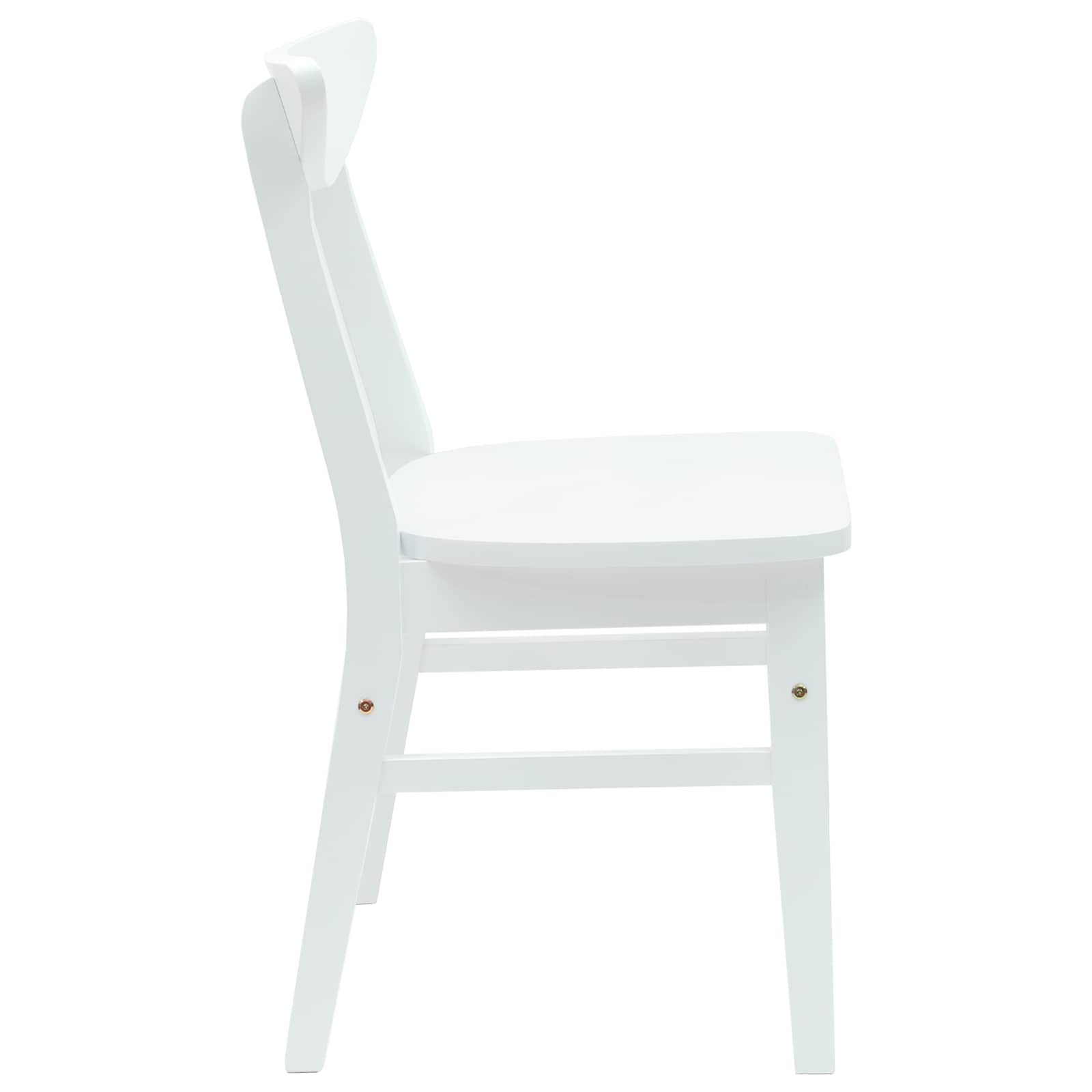 Dining Chairs 2 pcs White 42 x 47.5 x 81 cm Solid Rubber Wood