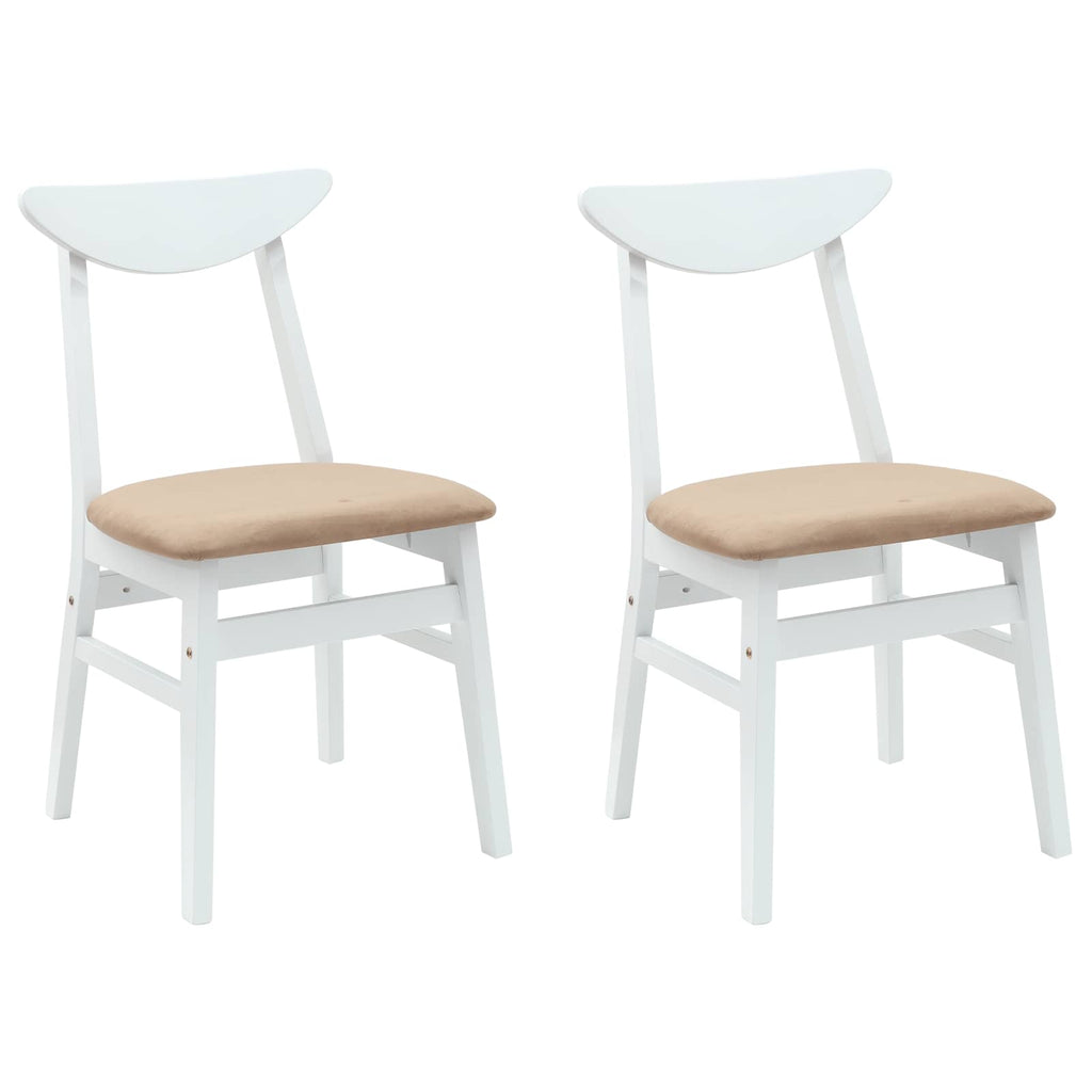 Dining Chairs 2 pcs White 42 x 47.5 x 81 cm Solid Rubber Wood