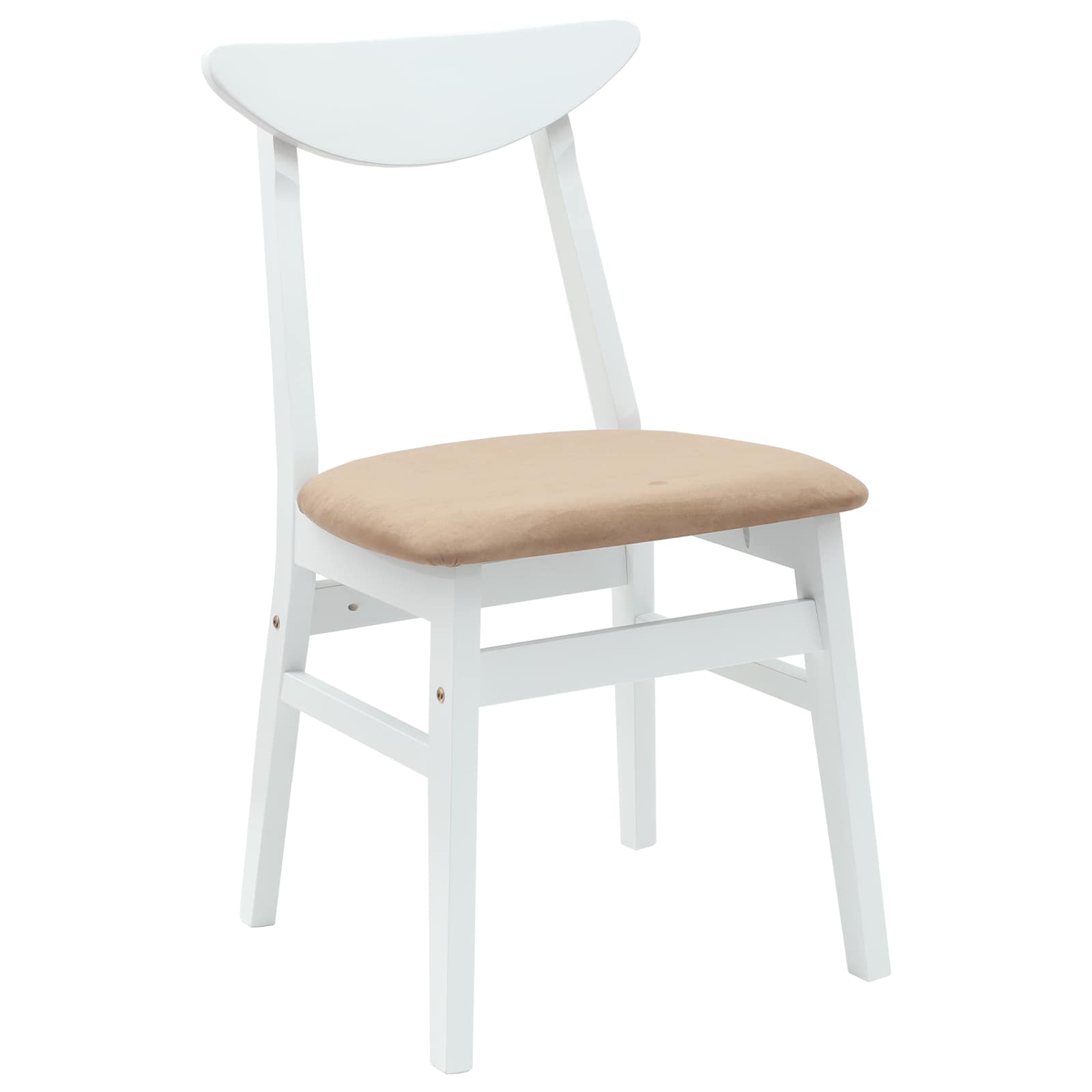 Dining Chairs 2 pcs White 42 x 47.5 x 81 cm Solid Rubber Wood