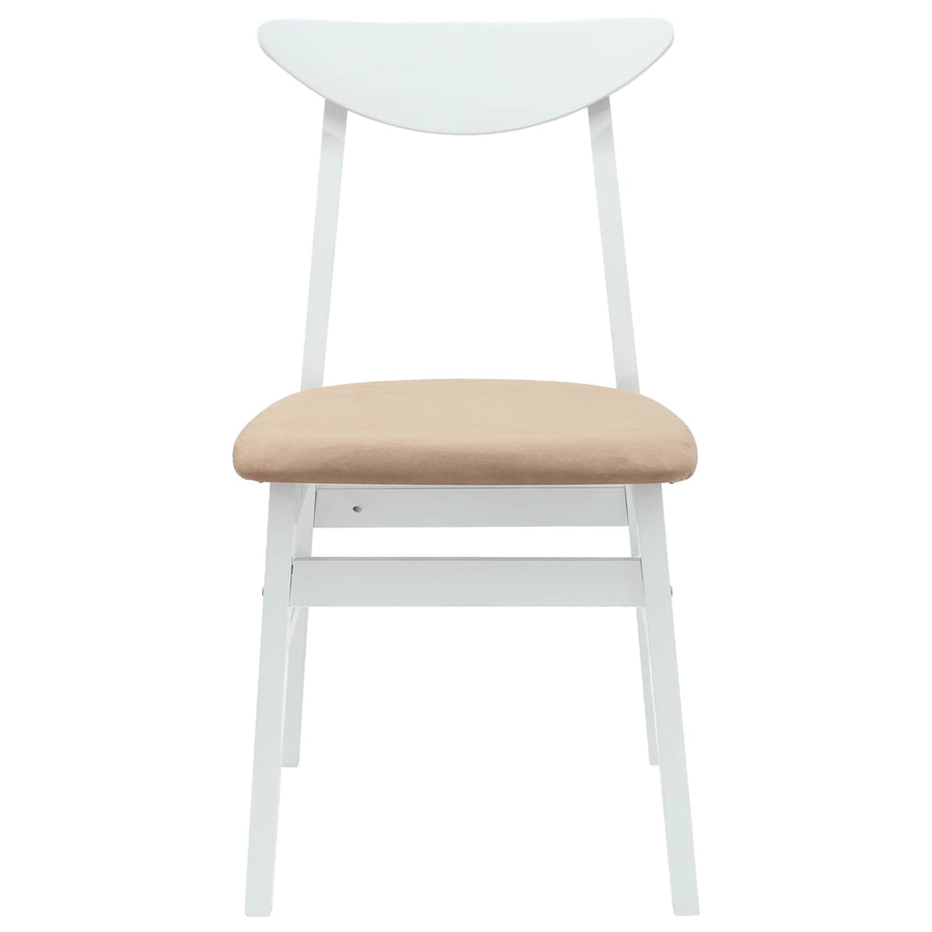 Dining Chairs 2 pcs White 42 x 47.5 x 81 cm Solid Rubber Wood