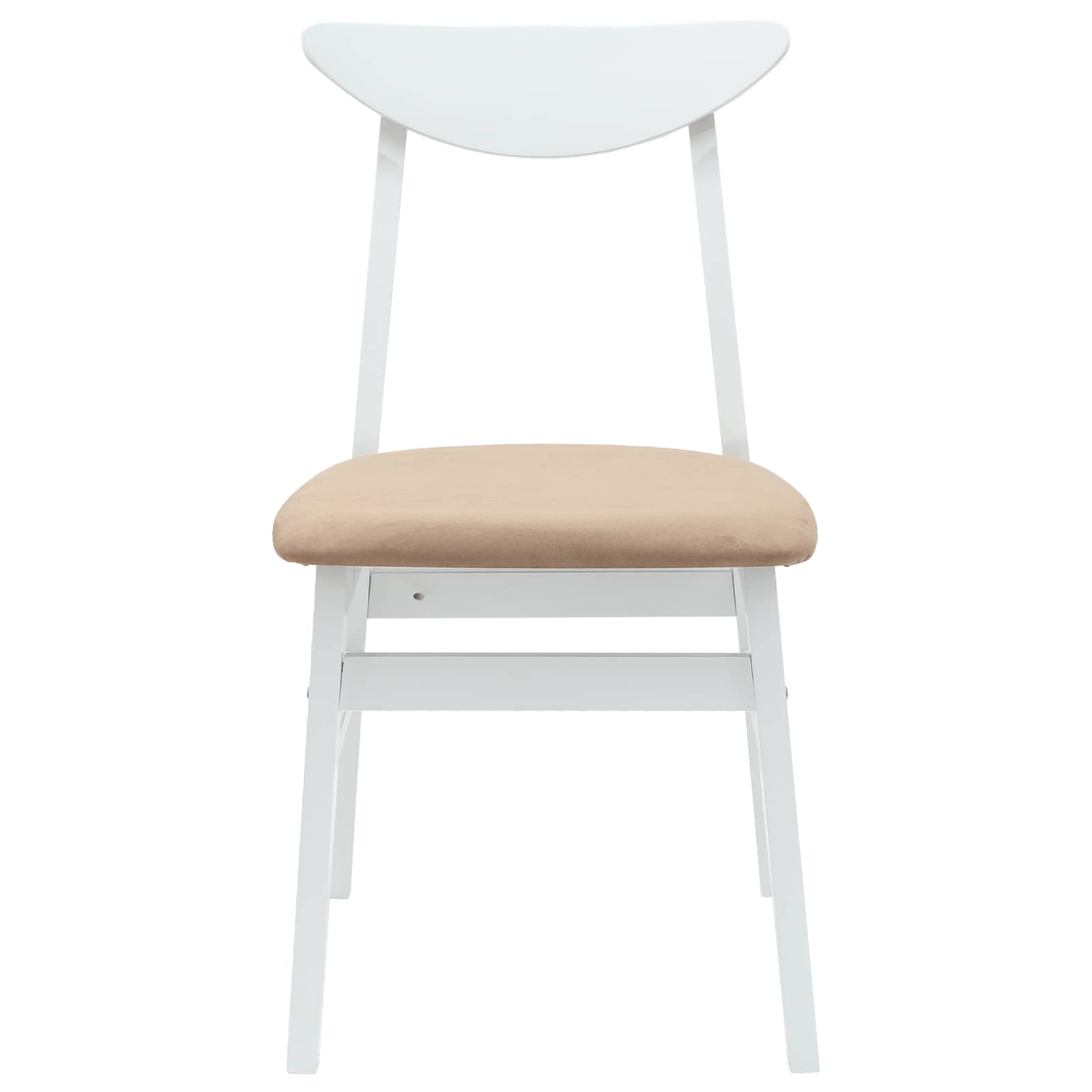 Dining Chairs 2 pcs White 42 x 47.5 x 81 cm Solid Rubber Wood