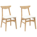 Dining Chairs 2 pcs Natural 42 x 47.5 x 81 cm Solid Rubber Wood
