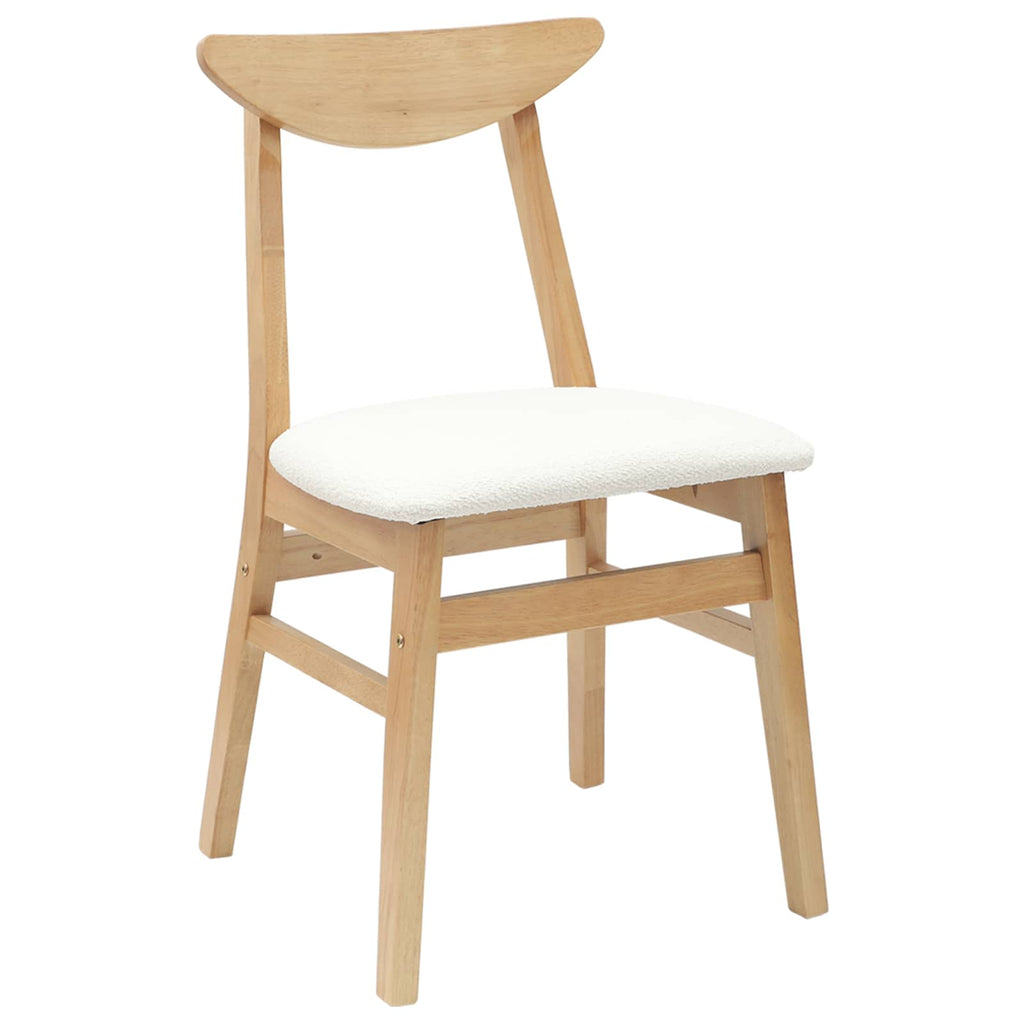 Dining Chairs 2 pcs Natural 42 x 47.5 x 81 cm Solid Rubber Wood