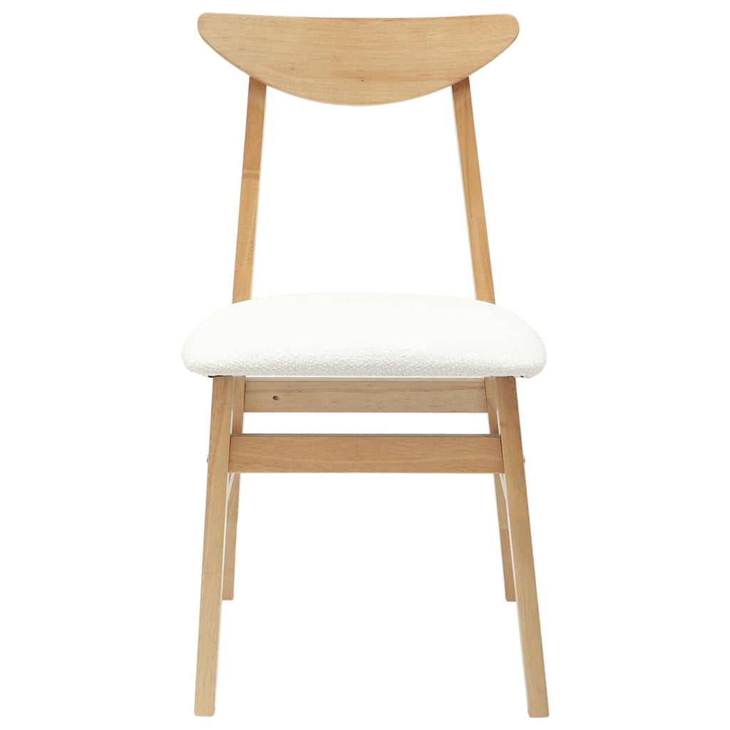 Dining Chairs 2 pcs Natural 42 x 47.5 x 81 cm Solid Rubber Wood
