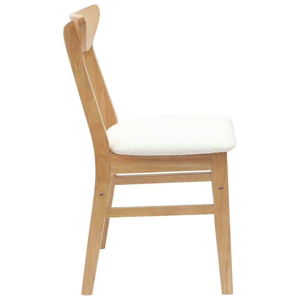 Dining Chairs 2 pcs Natural 42 x 47.5 x 81 cm Solid Rubber Wood