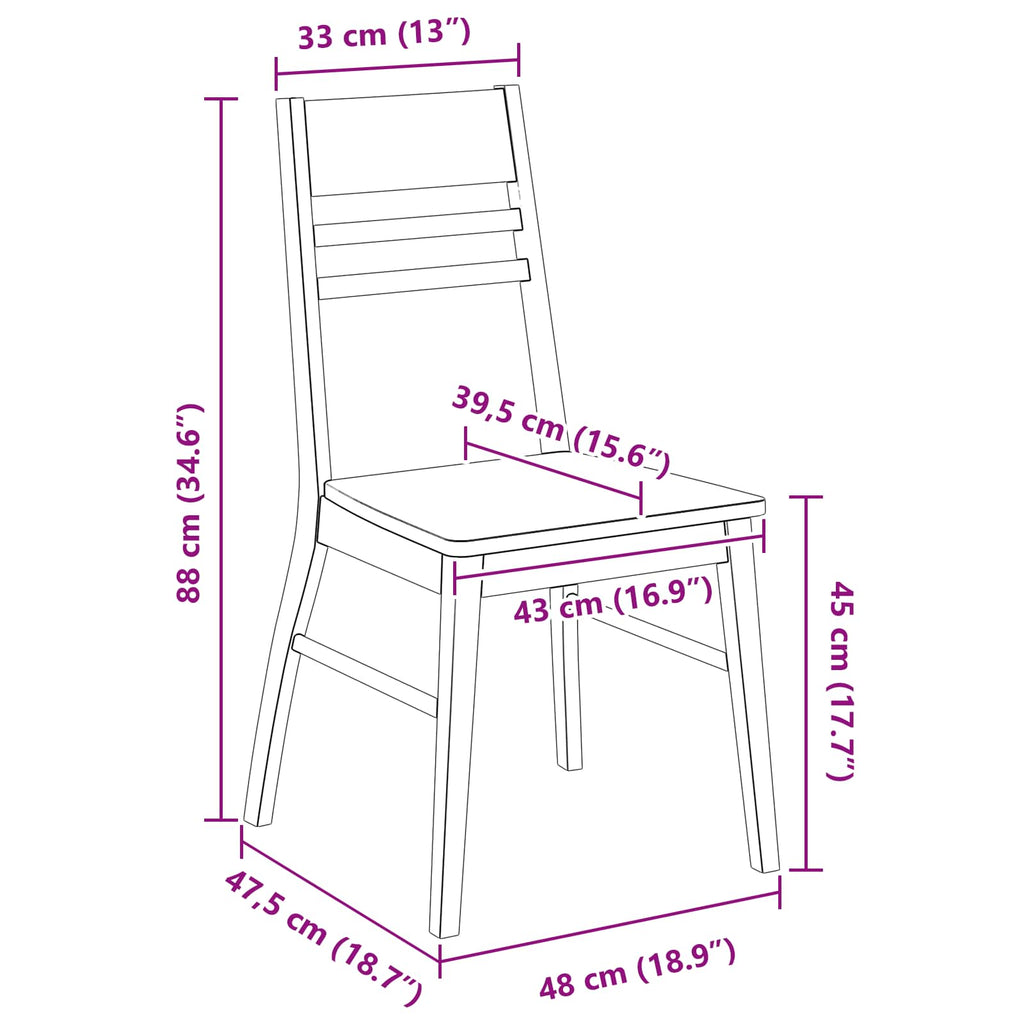 Dining Chairs 2 pcs Light Brown 43 x 54 x 89 cm