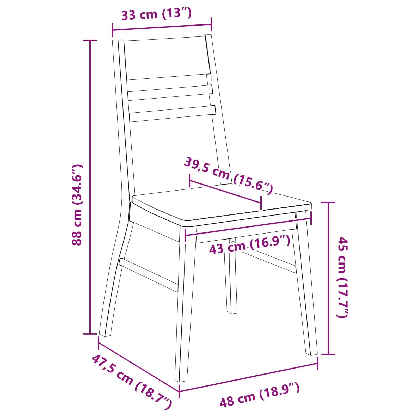 Dining Chairs 2 pcs Light Brown 43 x 54 x 89 cm