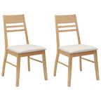 Dining Chairs 2 pcs Natural 43 x 54 x 89 cm Solid Rubber Wood