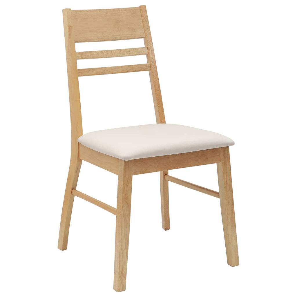 Dining Chairs 2 pcs Natural 43 x 54 x 89 cm Solid Rubber Wood