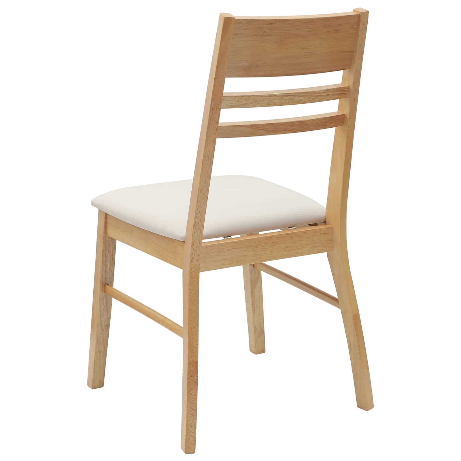 Dining Chairs 2 pcs Natural 43 x 54 x 89 cm Solid Rubber Wood