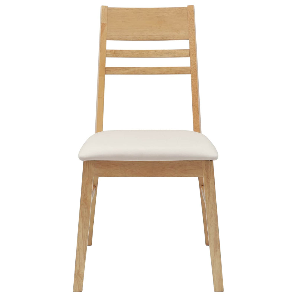 Dining Chairs 2 pcs Natural 43 x 54 x 89 cm Solid Rubber Wood