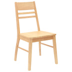 Dining Chairs 2 pcs Natural 43 x 54 x 89 cm Solid Rubber Wood