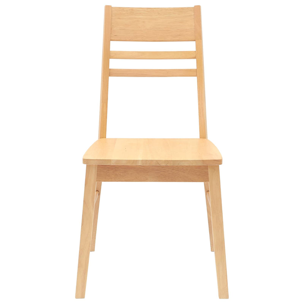 Dining Chairs 2 pcs Natural 43 x 54 x 89 cm Solid Rubber Wood