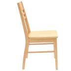Dining Chairs 2 pcs Natural 43 x 54 x 89 cm Solid Rubber Wood