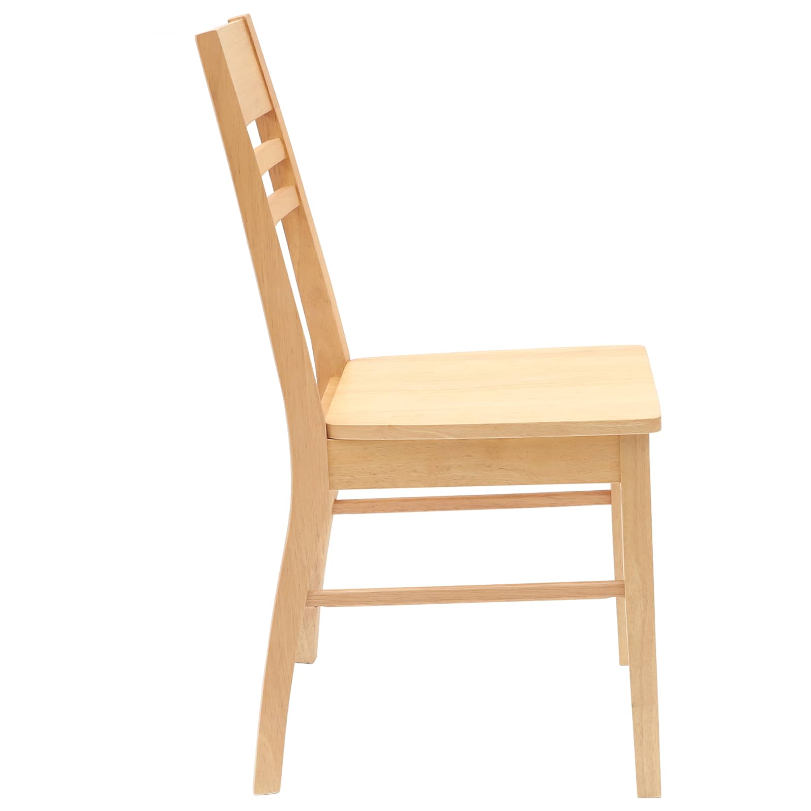 Dining Chairs 2 pcs Natural 43 x 54 x 89 cm Solid Rubber Wood