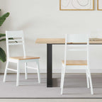 Dining Chairs 2 pcs White 43 x 54 x 89 cm Solid Rubber Wood