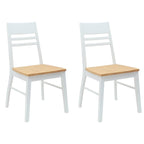 Dining Chairs 2 pcs White 43 x 54 x 89 cm Solid Rubber Wood