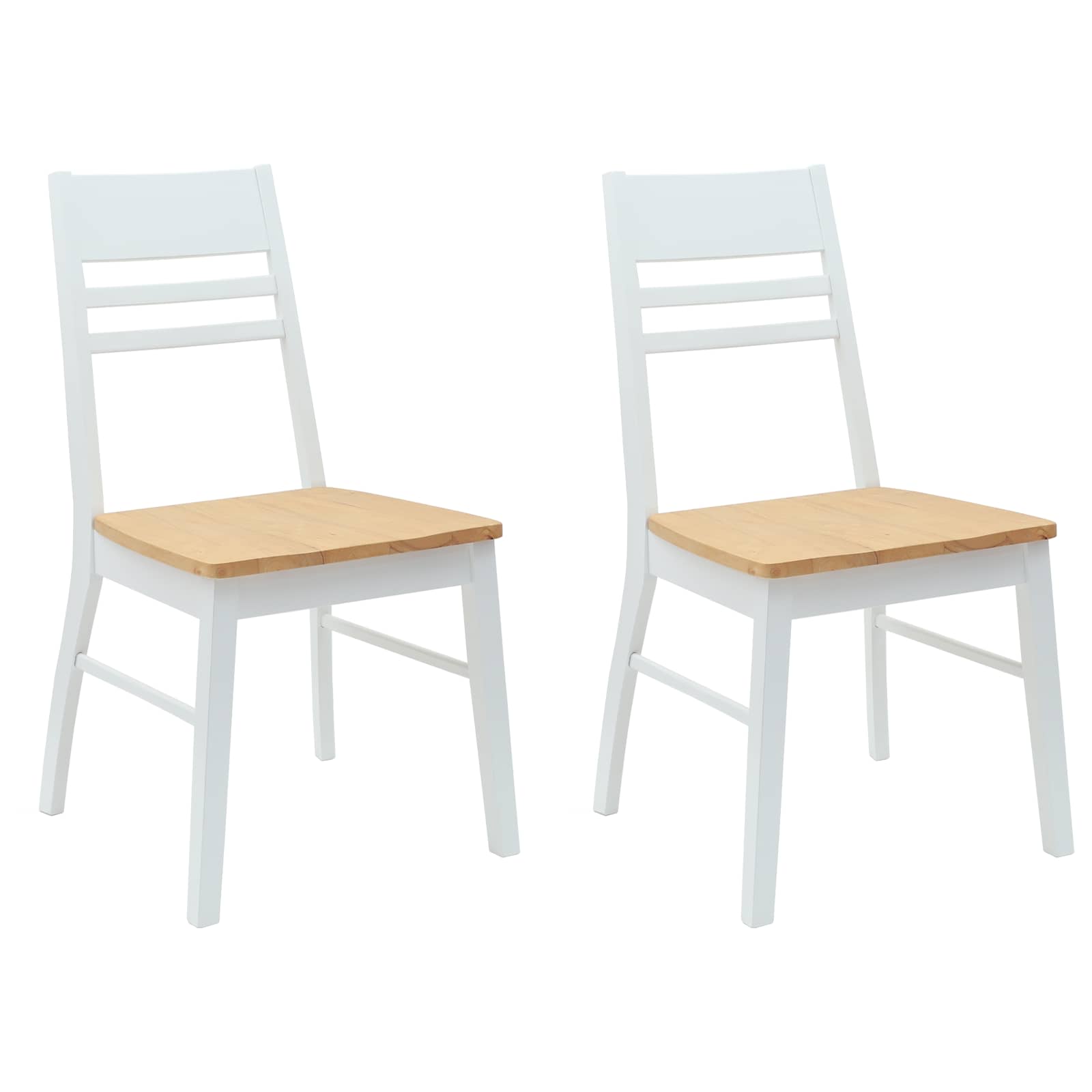 Dining Chairs 2 pcs White 43 x 54 x 89 cm Solid Rubber Wood