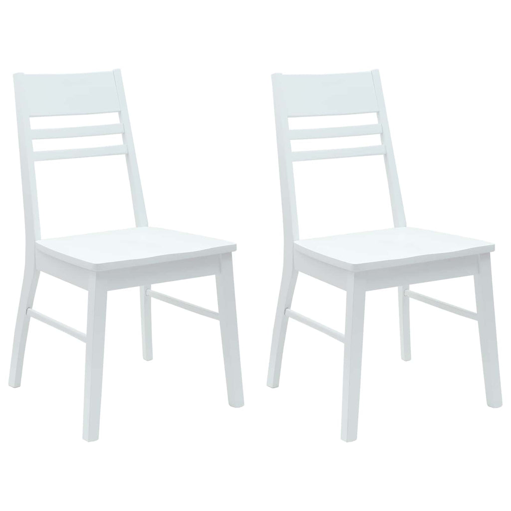 Dining Chairs 2 pcs White 43 x 54 x 89 cm Solid Rubber Wood
