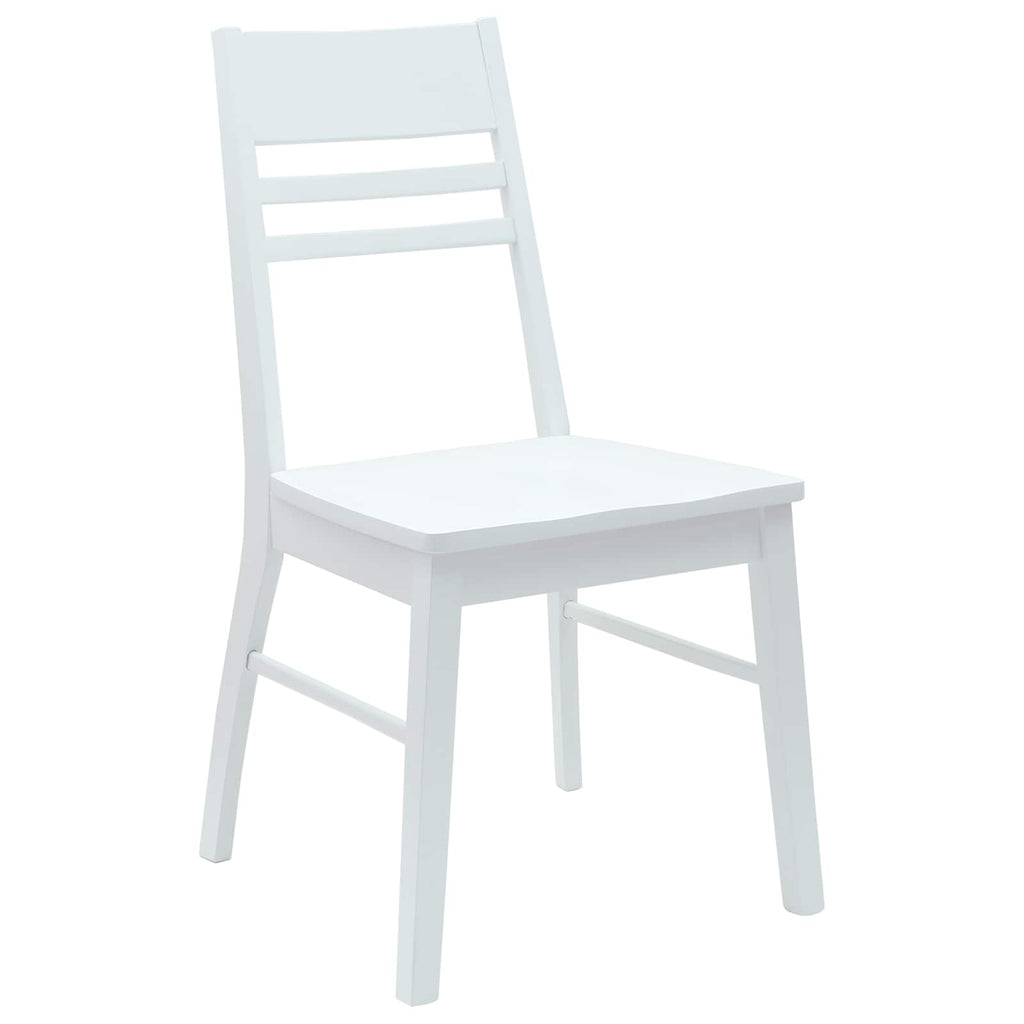 Dining Chairs 2 pcs White 43 x 54 x 89 cm Solid Rubber Wood