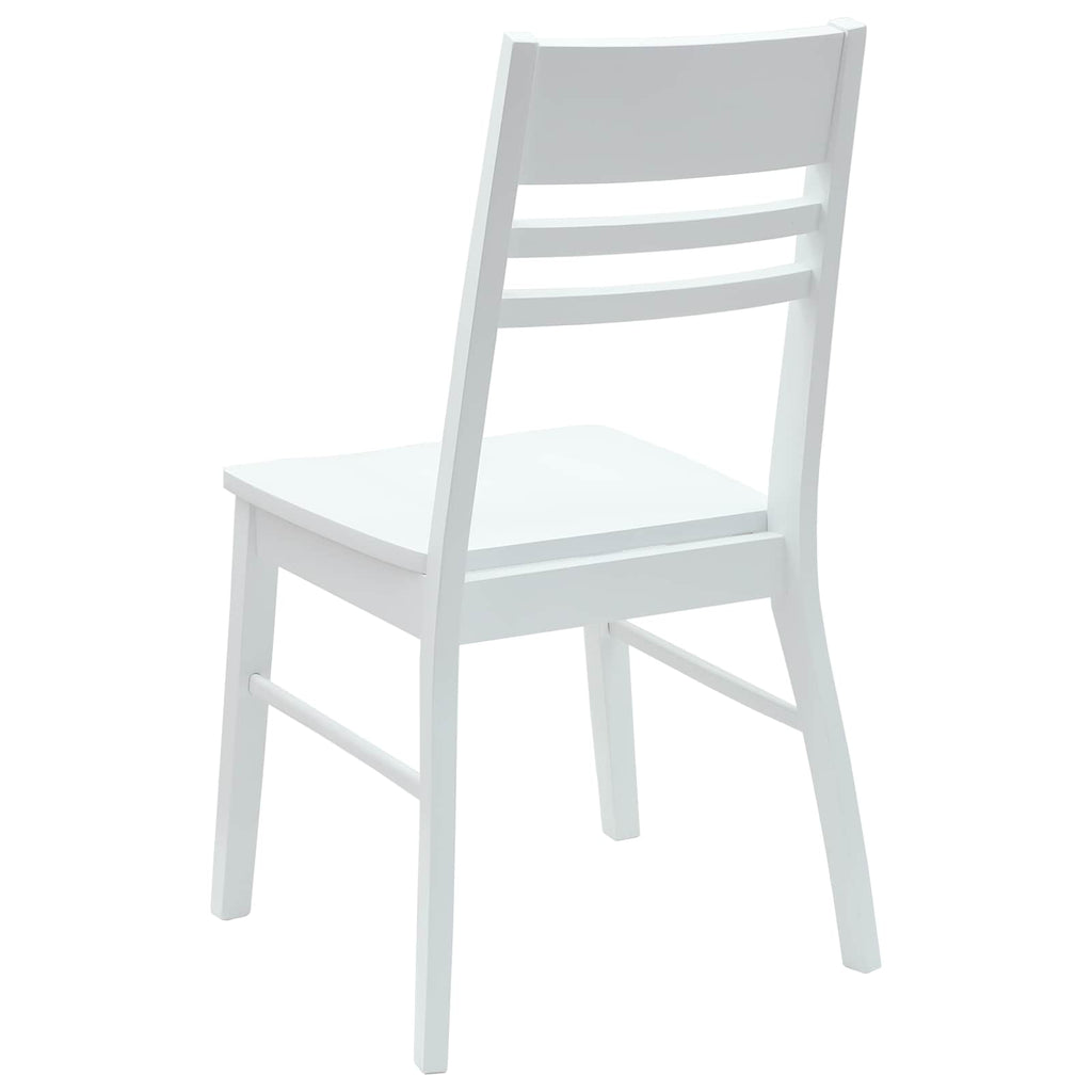Dining Chairs 2 pcs White 43 x 54 x 89 cm Solid Rubber Wood
