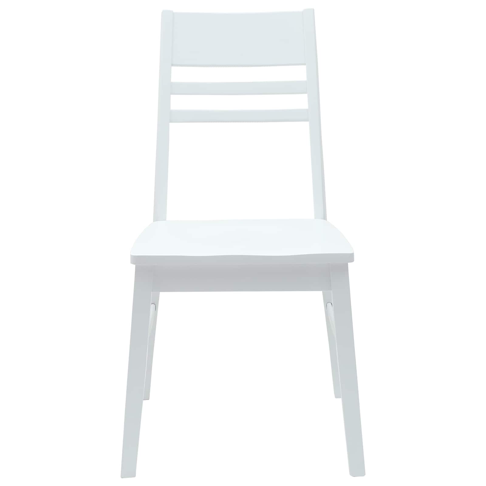 Dining Chairs 2 pcs White 43 x 54 x 89 cm Solid Rubber Wood