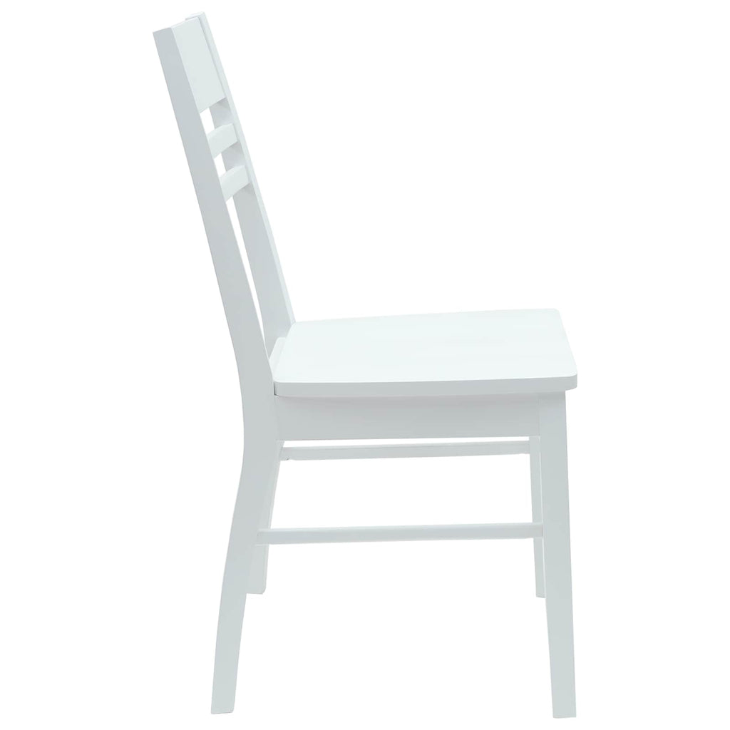 Dining Chairs 2 pcs White 43 x 54 x 89 cm Solid Rubber Wood