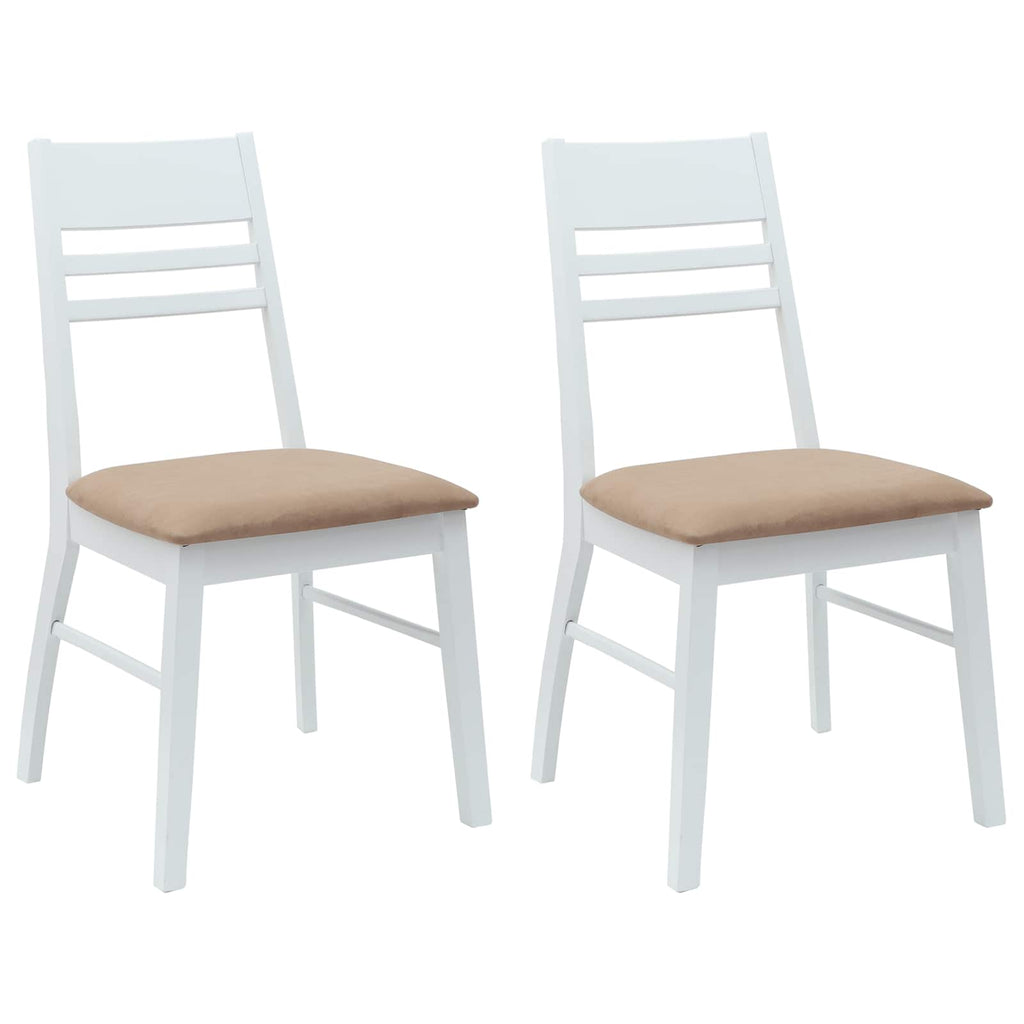 Dining Chairs 2 pcs White 43 x 54 x 89 cm Solid Rubber Wood