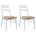 Dining Chairs 2 pcs White 43 x 54 x 89 cm Solid Rubber Wood