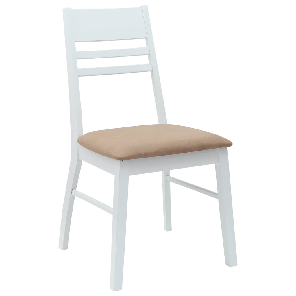 Dining Chairs 2 pcs White 43 x 54 x 89 cm Solid Rubber Wood