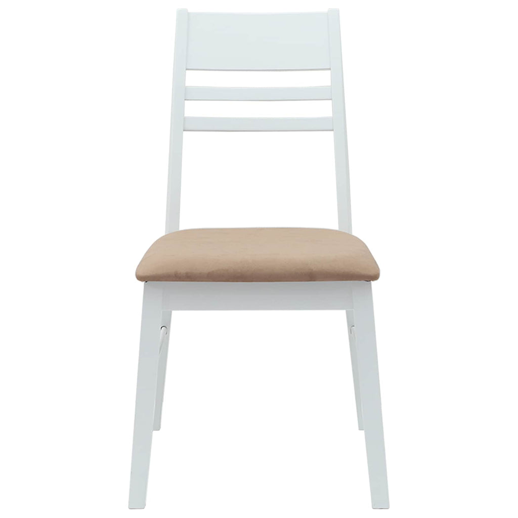 Dining Chairs 2 pcs White 43 x 54 x 89 cm Solid Rubber Wood
